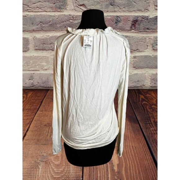 J. Crew Mercantile | Ivory Ruffle-Trim Wrap Top - Size Small - Picture 5 of 5